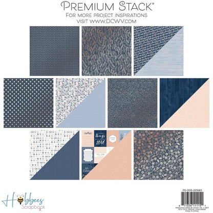 Indigo Kraft &amp; Rose Gold  Paper Pad 12&quot; / Block de Papel Indigo Papel DCWV