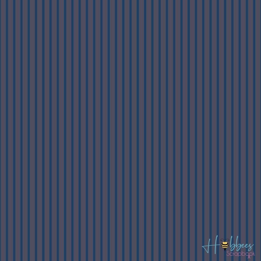 Denim Blues Navy Stripes / Hoja Papel con Mezclilla Rayas Azul Marino Papel, Hojas Sueltas We R Memory Keepers