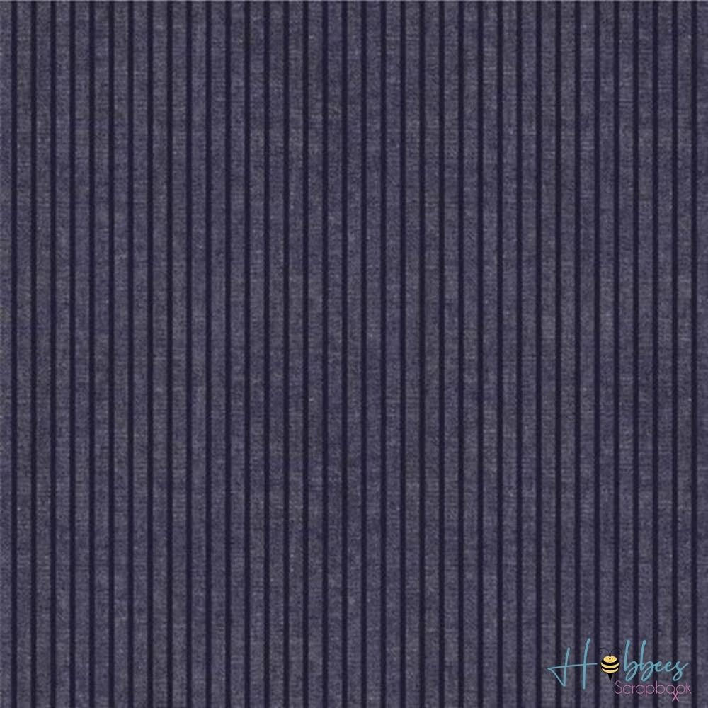 Denim Blues Navy Stripes / Hoja Papel con Mezclilla Rayas Azul Marino Papel, Hojas Sueltas We R Memory Keepers