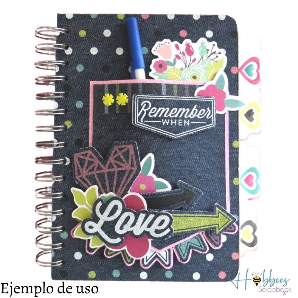 Denim Blues Pink Dots / Hoja Papel con Mezclilla Puntos Rosas Papel, Hojas Sueltas We R Memory Keepers