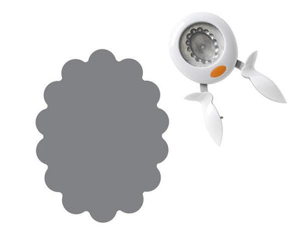 X-Large Easy Squeeze Punch 2&quot; Scallop Oval / Perforadora de Ovalo Escalopado 5.08 cm Descontinuado Fiskars