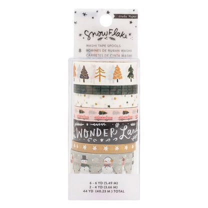 Snowflake Washi Tape / 8 Cintas Adhesivas Washi Navidad Washi Tape American Crafts