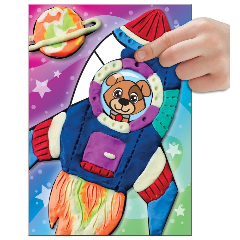 Do Art Coloring With Clay Space Pets / Coloreado con Arcilla Mascotas Espaciales Modelado Faber Castell