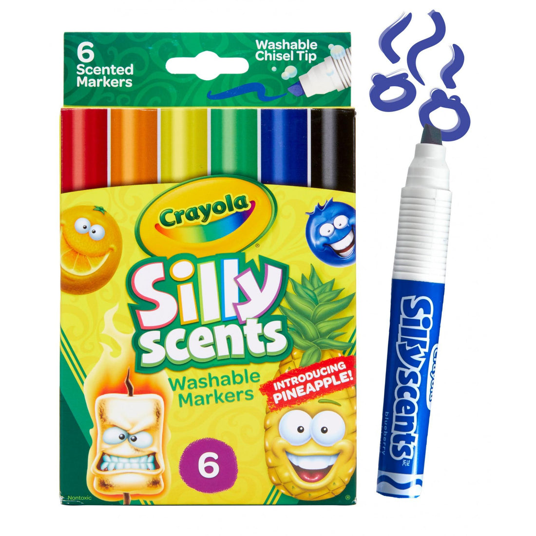 Silly Scents Wedge Tip Washable Markers / 6 Marcadores Lavables Perfumados Marcadores &amp; Plumones Crayola