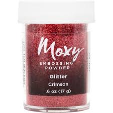 Moxy Crimson Glitter Embossing Powder / Polvo de Embossing Carmin Brillitos Descontinuado American Crafts