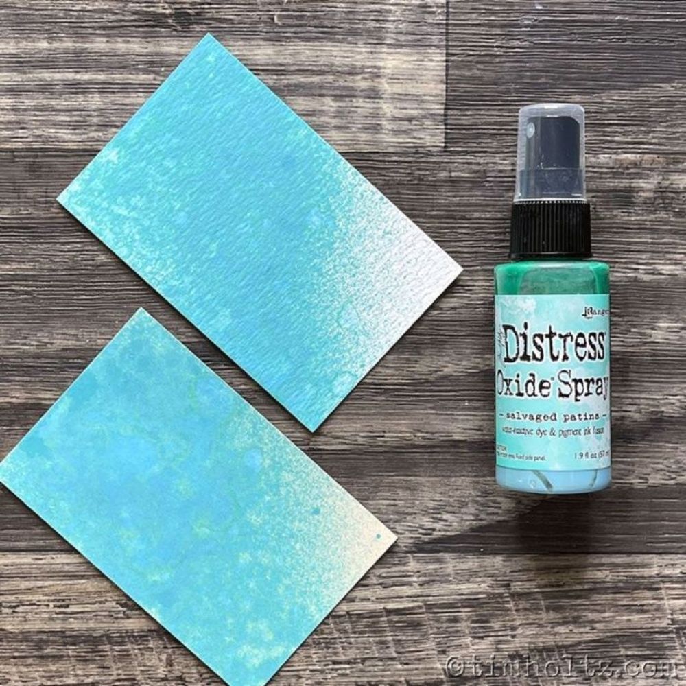 Distress Oxide Salvaged Patina Spray Stain / Tinta en Spray Azul Oxidado Tintas Ranger