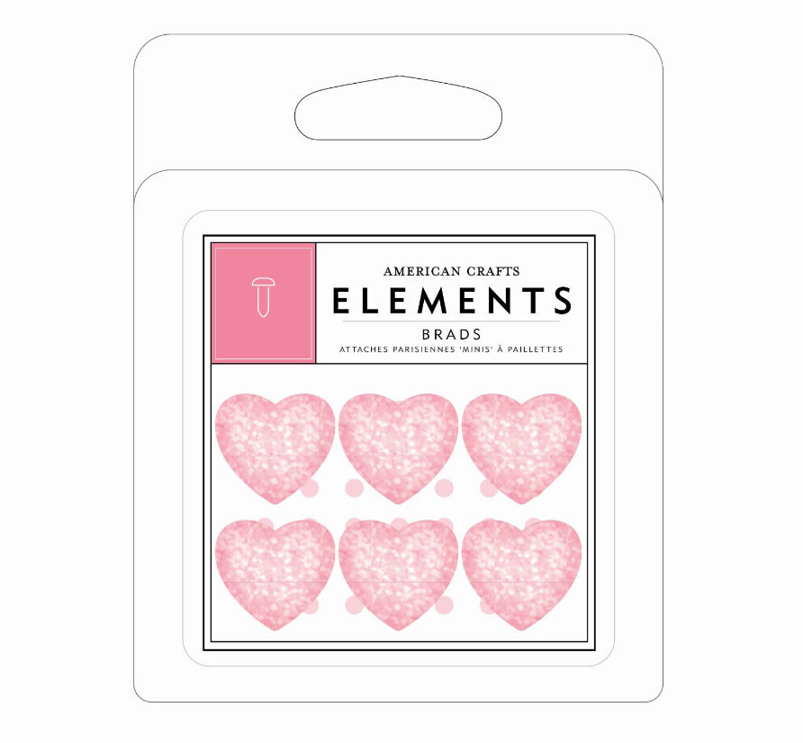 Hearts Glitter Brads / Chinches de Corazones Brillantes Adornos / Embellishments American Crafts