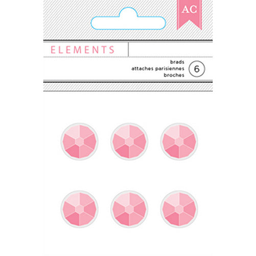 Pink Gems Brads / Gemas Chinches Adornos / Embellishments American Crafts