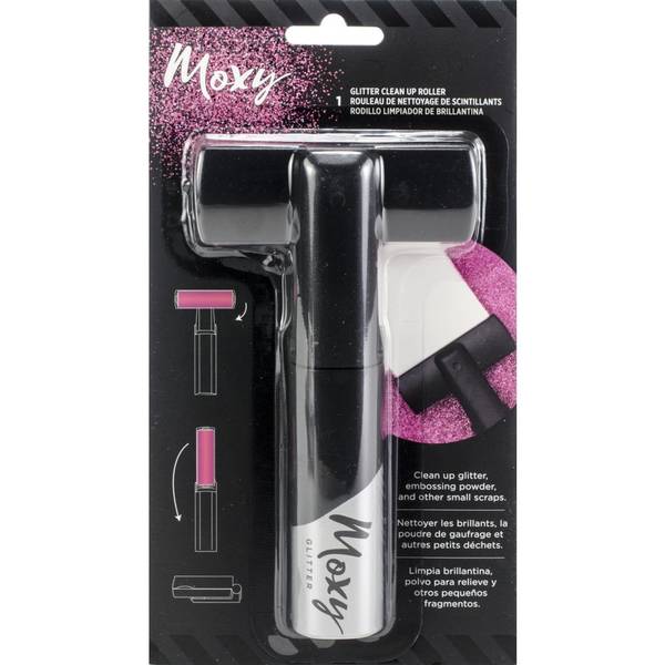 Moxy Clean Up Roller Black &amp; Pink / Rodillo Limpiador Herramientas American Crafts