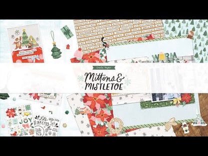 Mittens &amp; Mistletoe Puffy Stickers / Pegatinas con Realce Manoplas y Muérdago Stickers Crate Paper