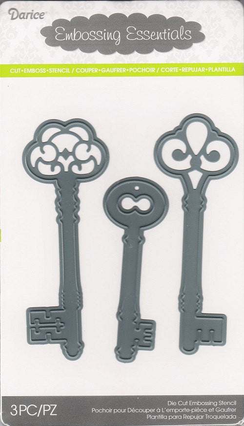 Keys Die Embossing Folders / Suaje de Corte y Realce Llaves Antiguas Dados de Corte / Suajes / Troqueles Darice