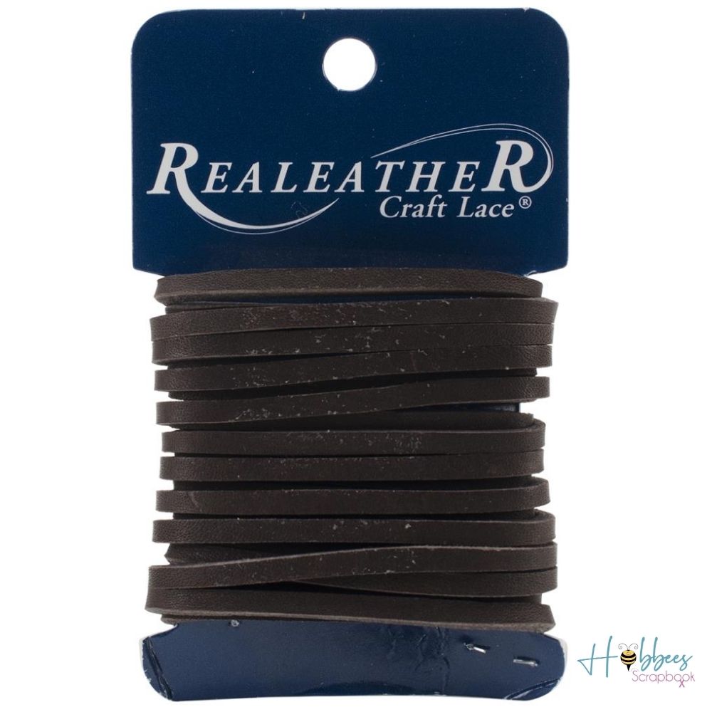 Real Leather Latigo Lace / Listón de Piel Café Oscuro Listones e Hilos Realeather Crafts