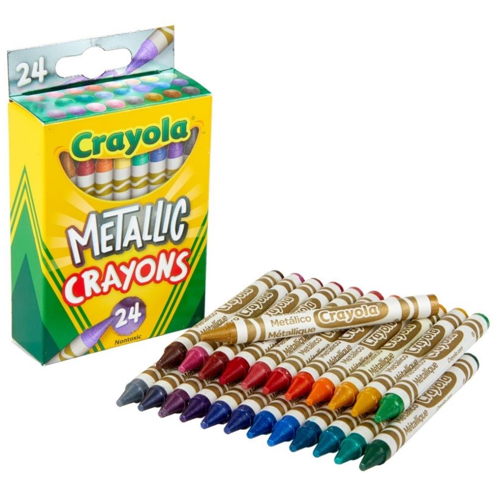 Metallic Crayons / Crayones Metálicos 24 pz Manualidades para Niños Crayola