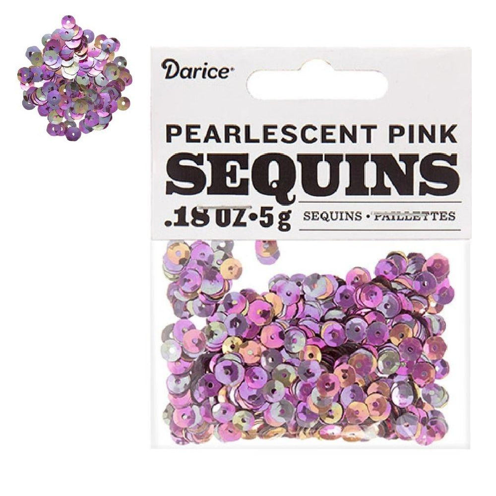 Pearlescent Pink Sequins / Lentejuelas Rosa Nacarado Adornos / Embellishments Darice