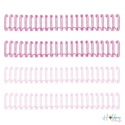 Cinch Wires Pink 0.625&quot; / 4 Arillos Metálicos Rosas Arillos para Engargolar We R Memory Keepers