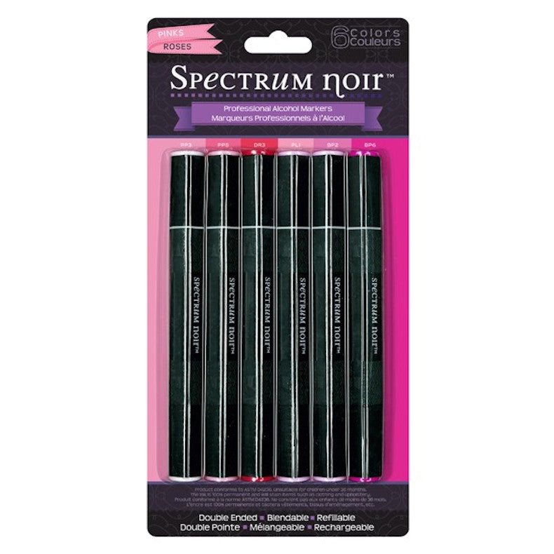 Spectrum Noir Pinks 6 pz. / Marcadores con Base de Alcohol Descontinuado Crafter&