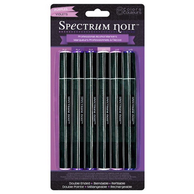 Spectrum Noir Purples 6 pz. / Marcadores con Base de Alcohol Marcadores &amp; Plumones Crafter&