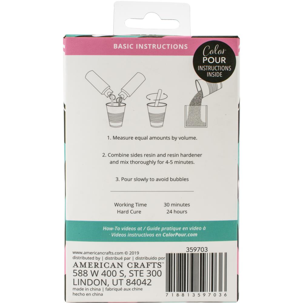 Color Pour Resin &amp; Hardener / Resina y Activador 118 ml Resina Epóxica y Accesorios American Crafts