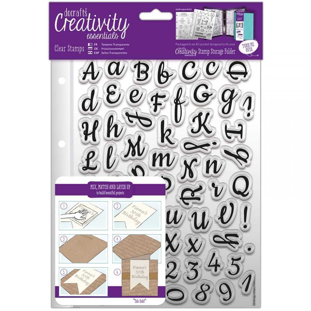 Clear Stamp Script Alphabet / Sellos de Polímero Alfabeto Descontinuado DoCrafts