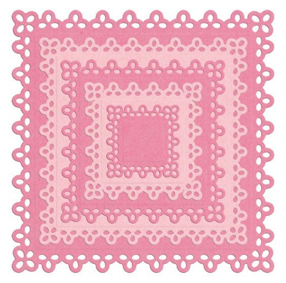 Suaje de Corte de Cuadros de Encajes / Nesting Doily Squares Descontinuado LifeStyle Crafts