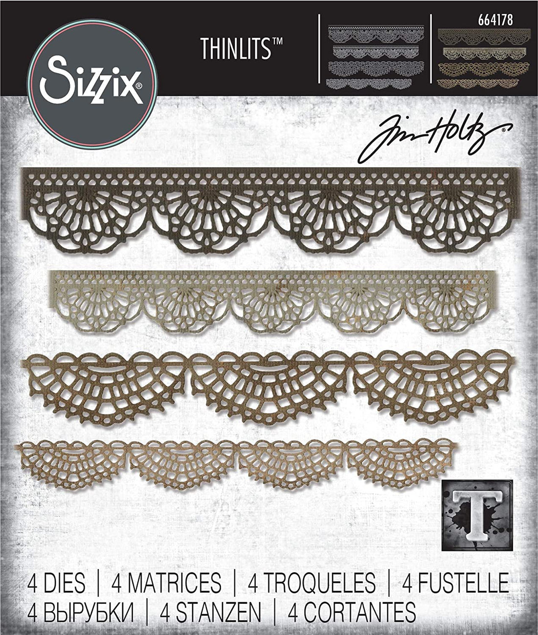 Thinlits Crochet Die / Suajes de Bordes de Encajes Dados de Corte / Suajes / Troqueles Tim Holtz