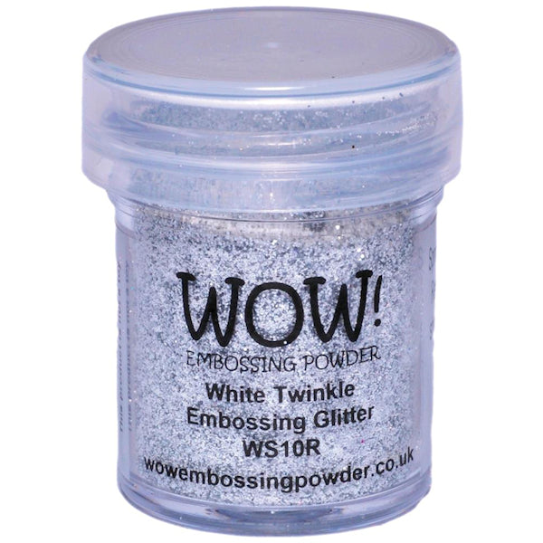 White Twinkle Embossing Powder / Polvo de Embossing Blanco Destellos Polvos de Embossing Wow!